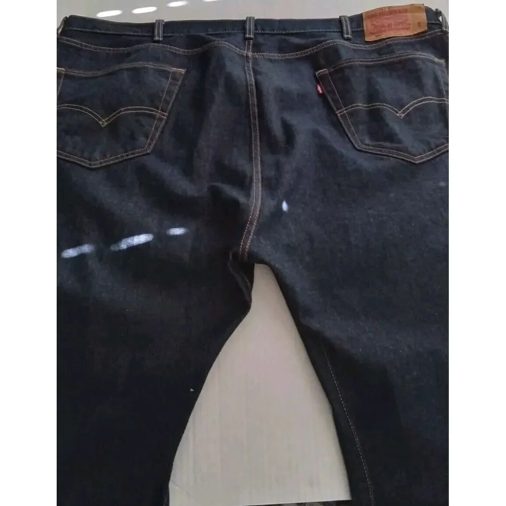 Levi's 501 Original Fit Dark Blue Denim Jeans‎ Classic Straight Leg Size W L